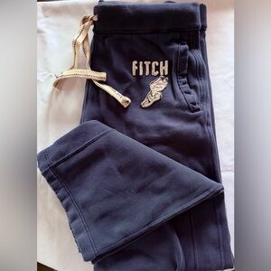 Preowned Abercrombie & Fitch Men’s Navy and Cream Label Cotton Sweatpants Sz XL